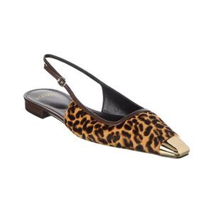 Alexandre Birman Olivia Haircalf & Leather Slingback Flat, Brown